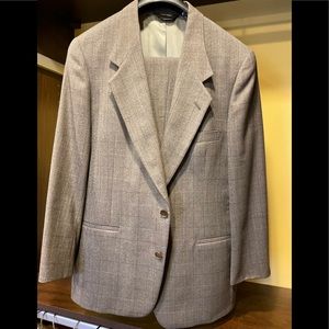 Brown check wool suit